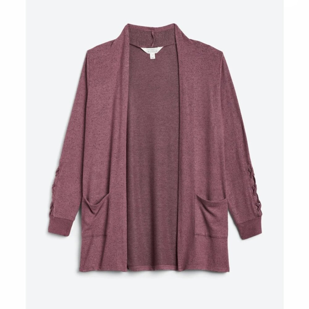 NWOT Small Market & Spruce Camila Brushed Knit Sleeve Detail Cardigan